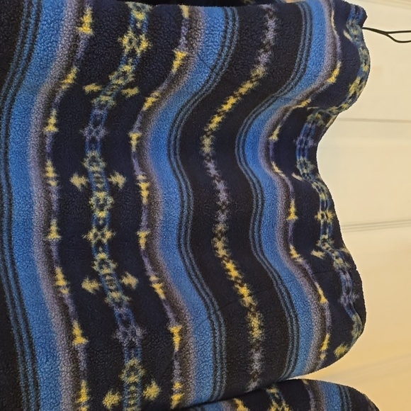 Lands' End Men's Pull over 1/4 Zip Polartech Sweater Print Blue Green Size Large - Picture 4 of 16